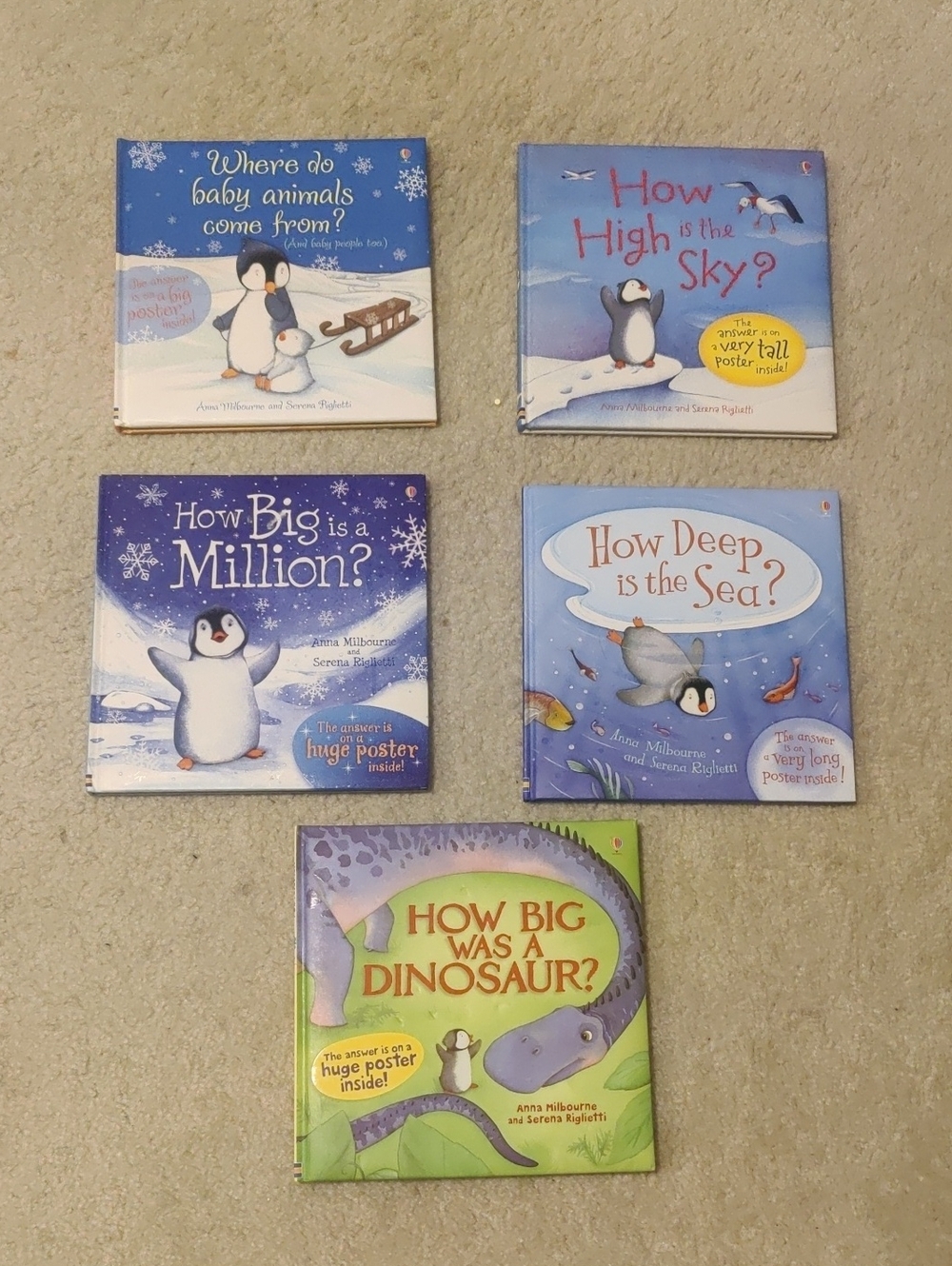 Lot Of 5 Usborne Children's Book About  Curious Penguin Pipkin Y2K Cottagecore